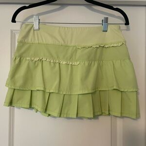 Lime Green Ruffled Tennis Skirt